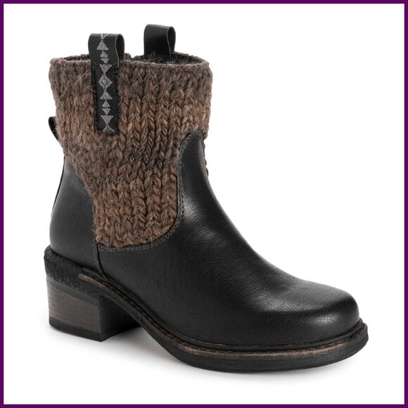 Mid-Calf Zip Boots with Faux Fur Memory Foam Insole 2.28